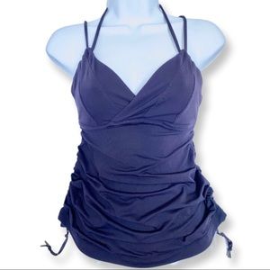 Lululemon Strappy Halter Yoga Pilates Gym Cami w Side Tie Ruching in Eggplant